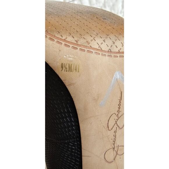 Jessica Simpson Anyelin Heels‎ Pump Black 9.5 Platform Snake 3D Texture EU 41 - Picture 8 of 9